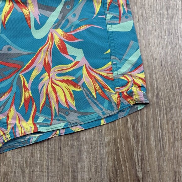 Patagonis Mens Teal Blue Worn Wear-M's Printed Wavefarer Board Shorts Size 32 - Picture 4 of 9